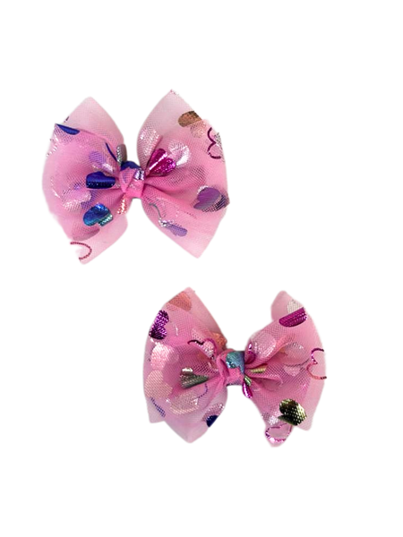 Set of 2 Glitter Love Alligator Clips – Pink