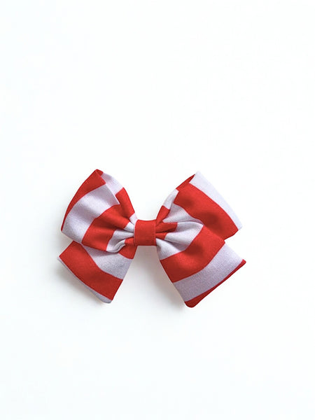 Christmas Candy Cane Bow Alligator Clip- Multicolor