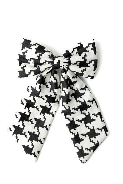 Oversized Abstract Printed Sailor Bow Alligator Hair Clip- Black & White