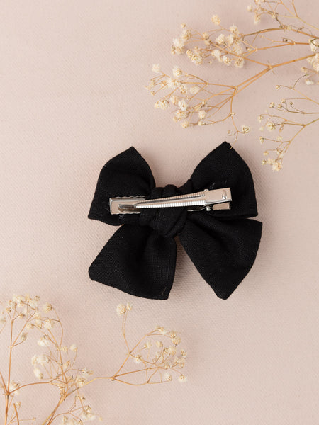 Halloween Knotted Bow Alligator Hair Clip- Black