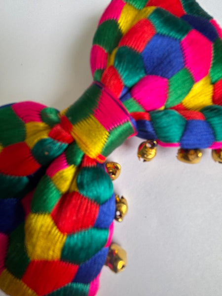 Durga Puja Colorful Bow Alligator Clip- Multicolor