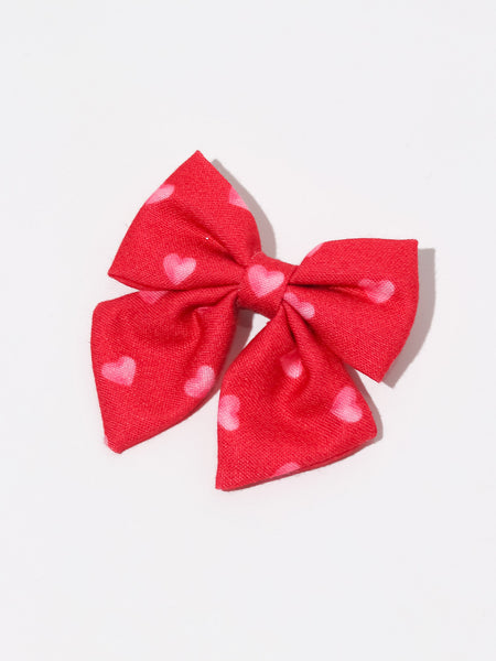 Heart Printed Alligator Hair Clips- Pink