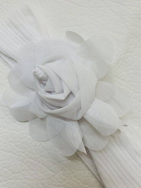 Chic Floral Baby Headband- White