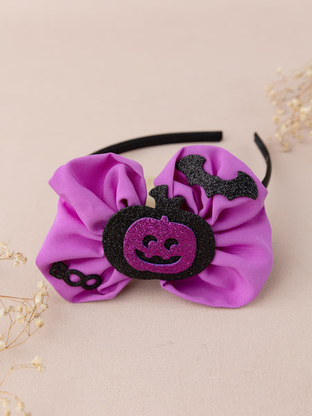 Halloween Big Bow Halloween Headband- Purple