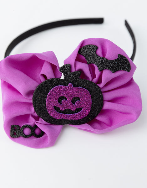 Halloween Big Bow Halloween Headband- Purple
