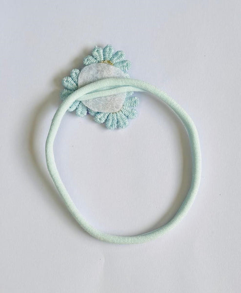 Soft Handmade Floral Headband- Blue
