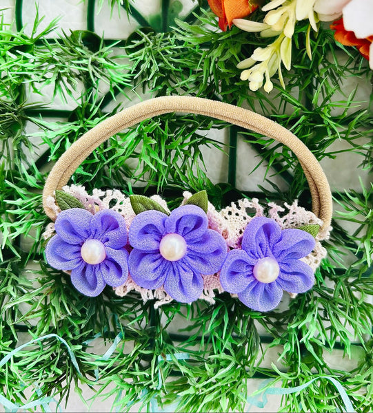 Pastel Pearl Baby Headband- Lavender