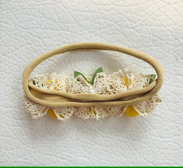 Pastel Pearl Baby Headband- Yellow