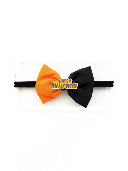 Halloween Theme Bow Applique Detailed Headband - Black & Orange