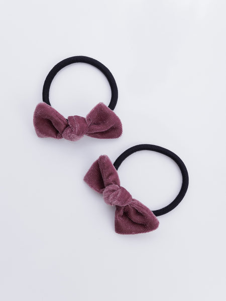 Velvet knotted Rubber Band Set of 2- Wine