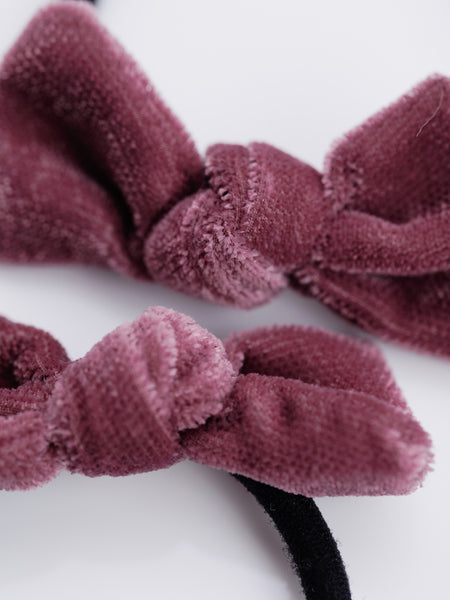 Velvet knotted Rubber Band Set of 2- Wine