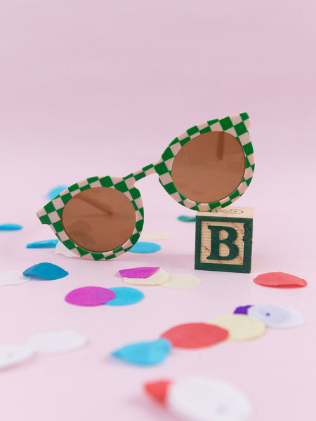 Checkered Sunglasses for Kids - Green