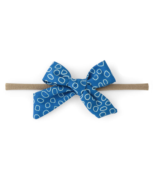 Tiny Polka Dots Knot Bow Headband - Blue