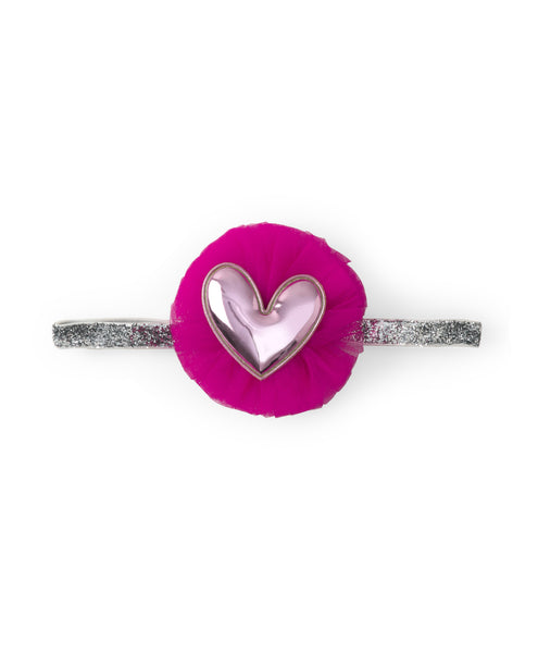 Heart Applique Headband - Dark Pink