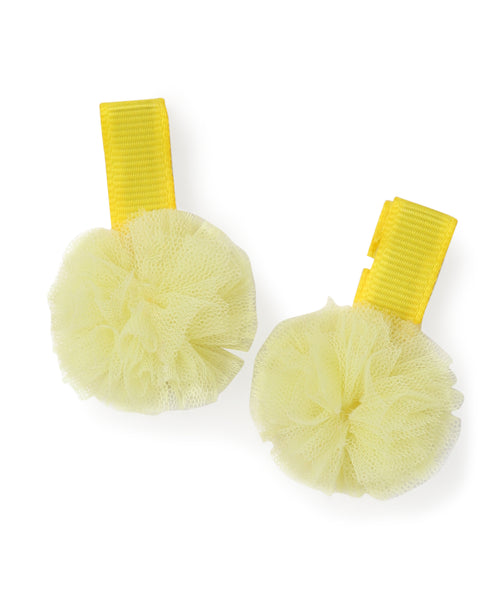 Mini Pom Pom Alligator Clip Set - Yellow