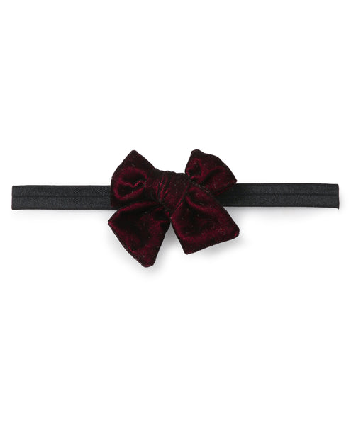 Velvet Knot Bow Headband - Maroon