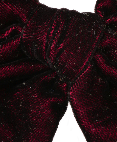 Velvet Knot Bow Headband - Maroon
