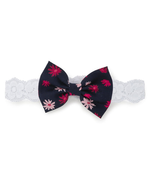 Flower & Bow Hairband Set - Black & Maroon