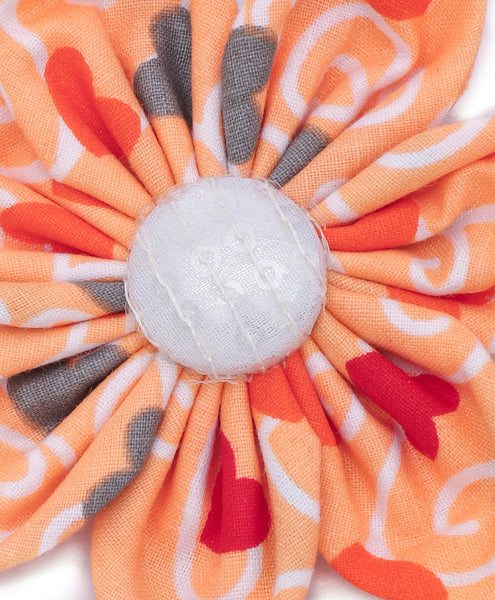 Heart Big Flower Headband - Orange