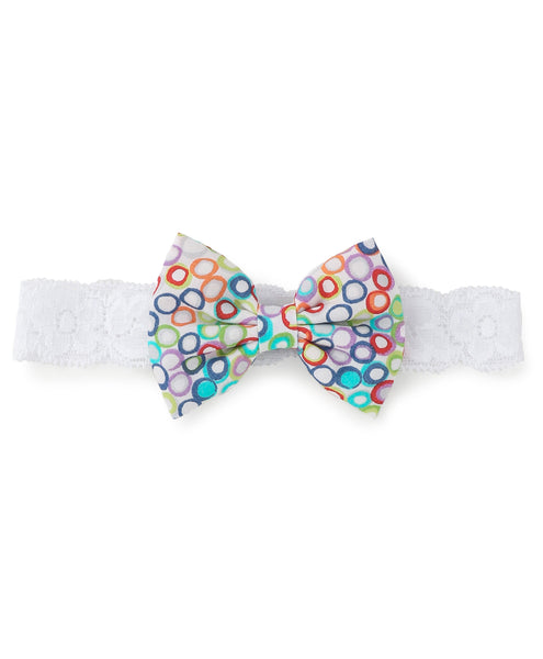 Flower & Bow Hairband Set - Multi Colored & Orange