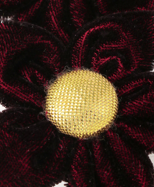 Velvet Flower Alligator Clips - Maroon
