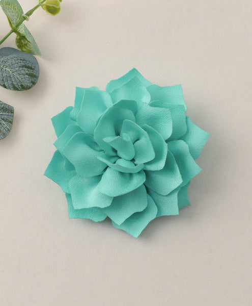 Flower Applique Alligator Clip- Light Blue