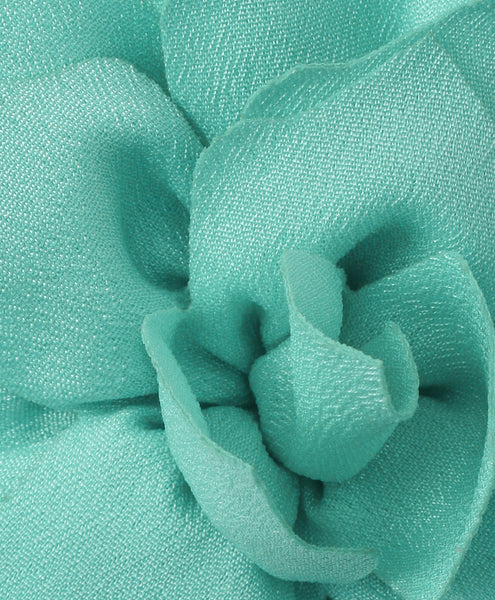 Flower Applique Alligator Clip- Light Blue