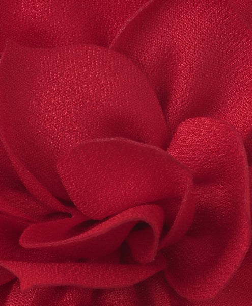Flower Applique Alligator Clip- Red