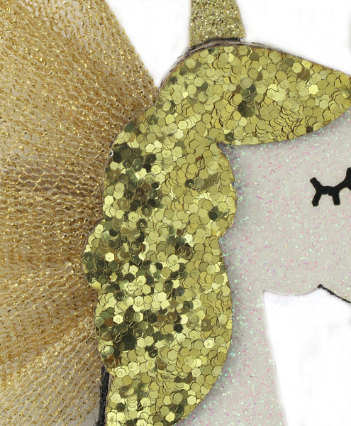 Glitter Unicorn Alligator Clip - Golden