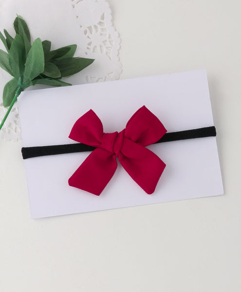 Tiny Knot Bow Headband - Red