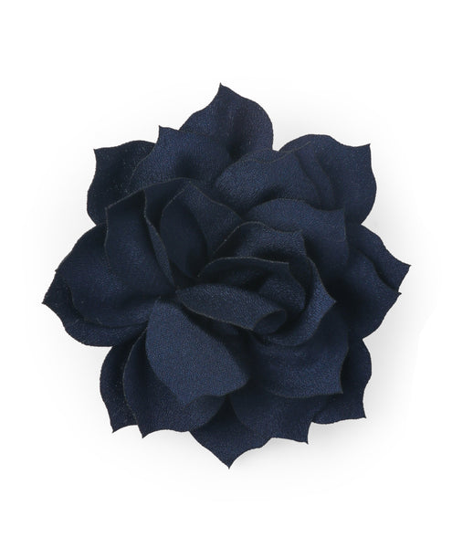 Flower Applique Alligator Clip- Dark Blue