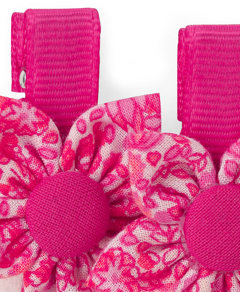 Flower Alligator Clip Set - Dark Pink & Floral