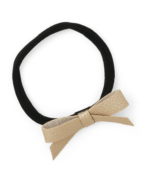 Leather Bow & Knot Headband Set - Golden & Dark Pink