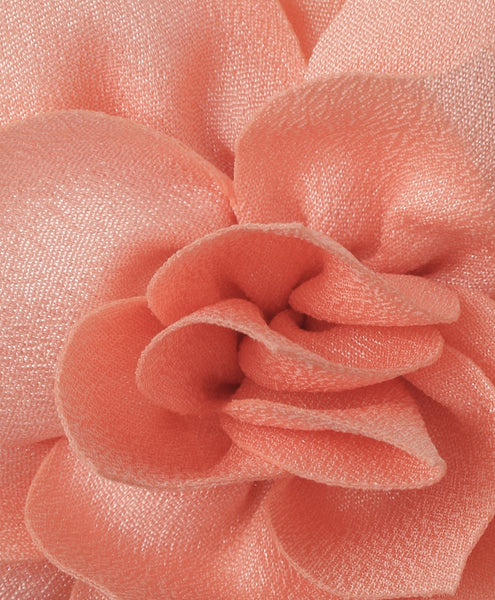Flower Applique Alligator Clip- Peach