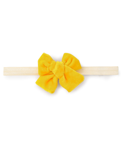 Velvet Knot Bow Headband - Yellow