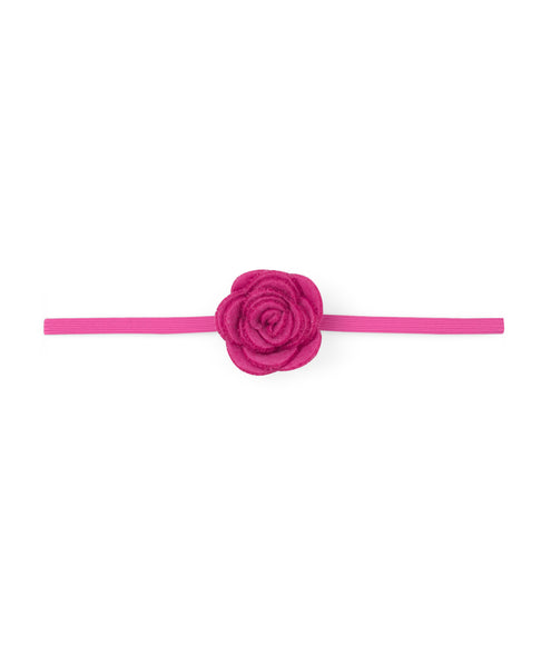 Rose & Bow Headband Set  - Dark Blue, Dark Pink & Peach