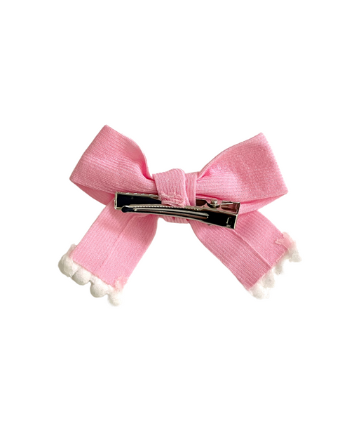 Solid Bow Alligator Clip - Light Pink