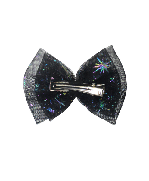 Double Bow Heart Applique Alligator Clip (Pick Your Color)