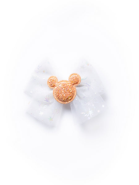 Kids Tulle Bow Alligator Hair Clip- White