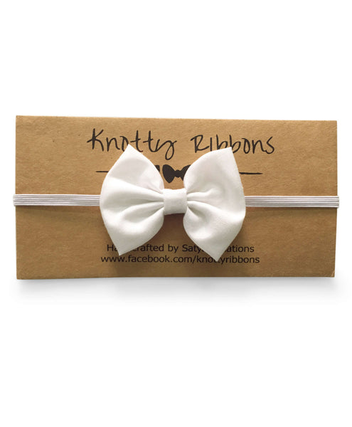 Polka Dots Bow Headband Set - Red & White