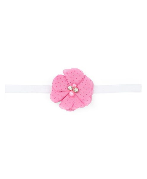 Flower Headband Set - Dark Pink & Yellow