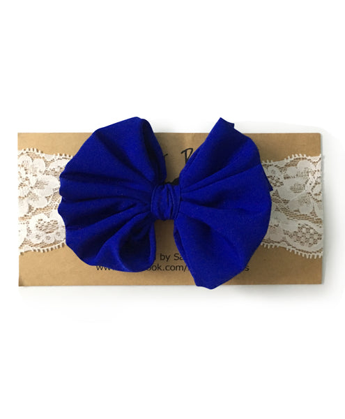 Big Bow Hairband - Dark Blue