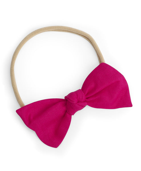 Knot Bow Headband Set - Dark Pink & Green