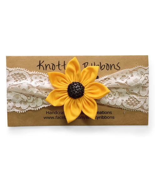 Big Flower Hairband - Yellow