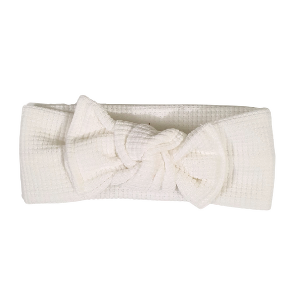 Waffle Fabric Kids Headwrap- White