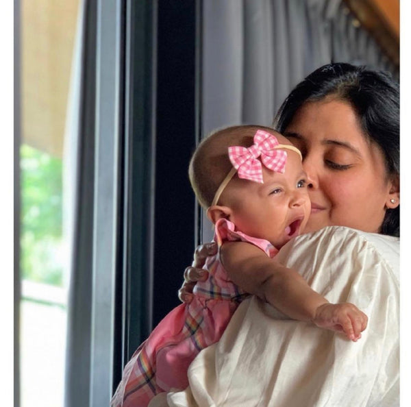 Petite Headband Set - Pink & White