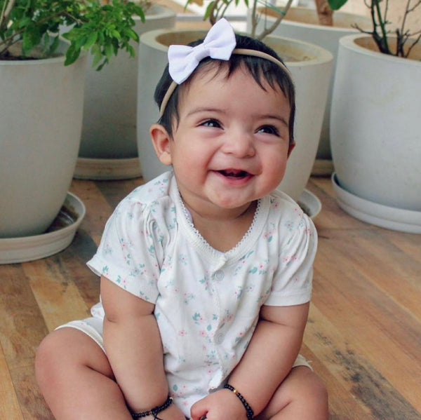 Set of 3 Baby Hair Bands - Pink White & Blue