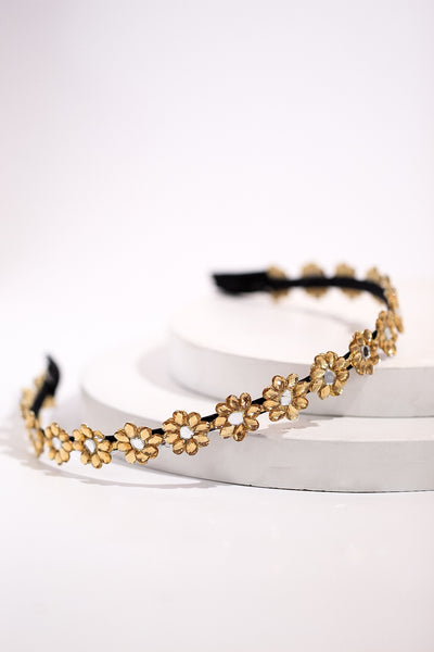 Ethnic Flower Headband for Girls- Golden