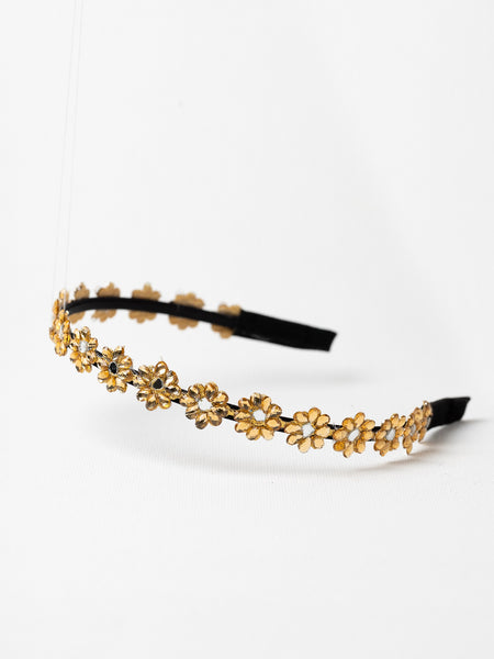 Ethnic Flower Headband for Girls- Golden