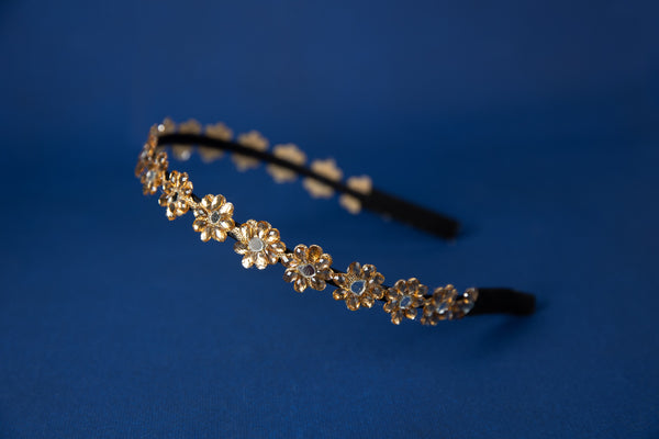 Ethnic Flower Headband for Girls- Golden